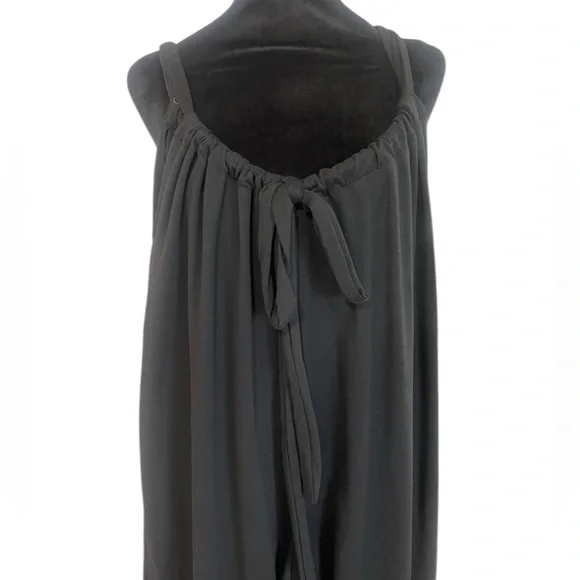Flattering fun Black Sleeveless oversized Jumpsuit,cover up, overalls,Large, New - Picture 3 of 5